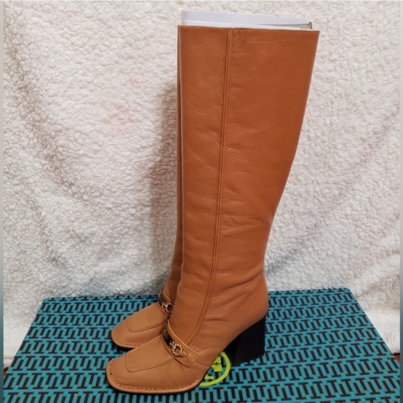 Tory Burch Perrine Leather Heeled Tall Boots